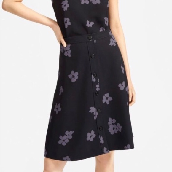 Everlane Japanese Go Weave Swing Skirt Floral - Picture 1 of 6